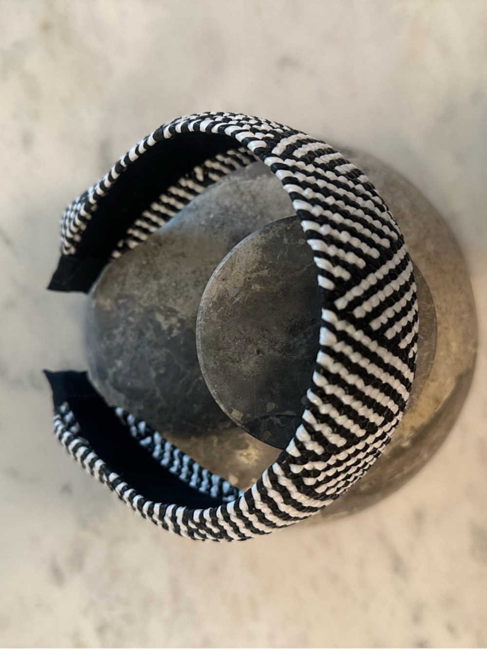 Black and White Woven Decorative Bangle - Home Accents - Picture 4 of 6